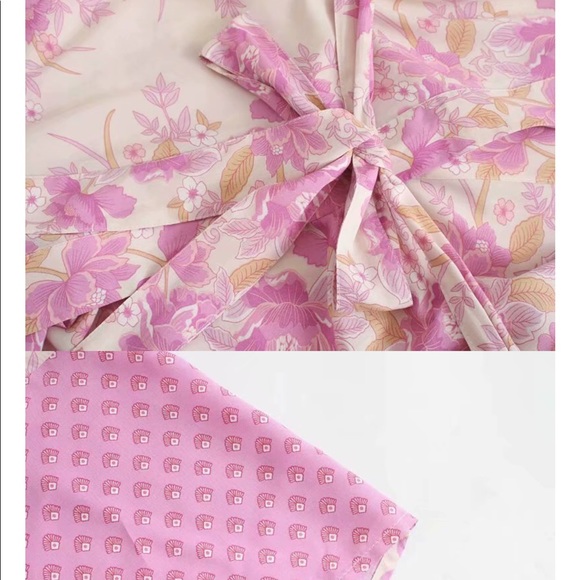 Long Bohemian Floral Kimono – Lilac / Peach